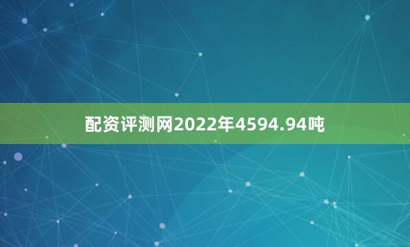 配资评测网2022年4594.94吨